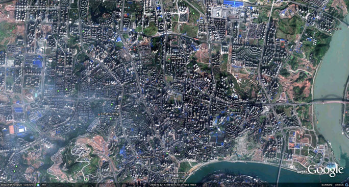 Vorschau: Chóngqìng 2010 aus Google Earth.