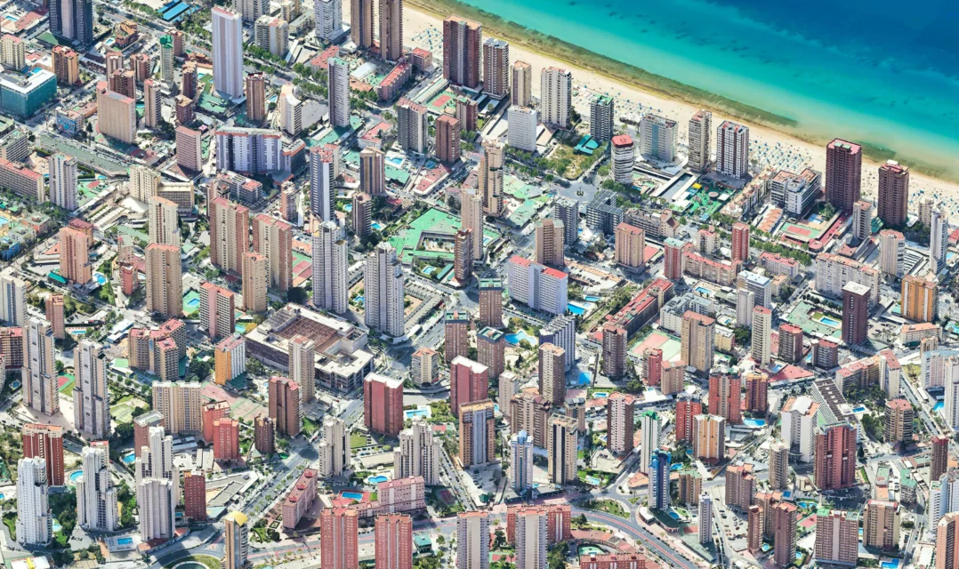 Benidorm, Spain, as seen in Google Earth with a FOV of 10°