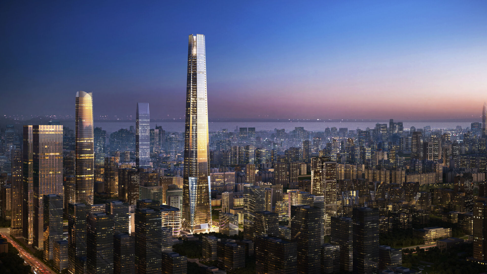 Time-lapse construction of the Shenzhen Citymark Center (388m, 70fl)