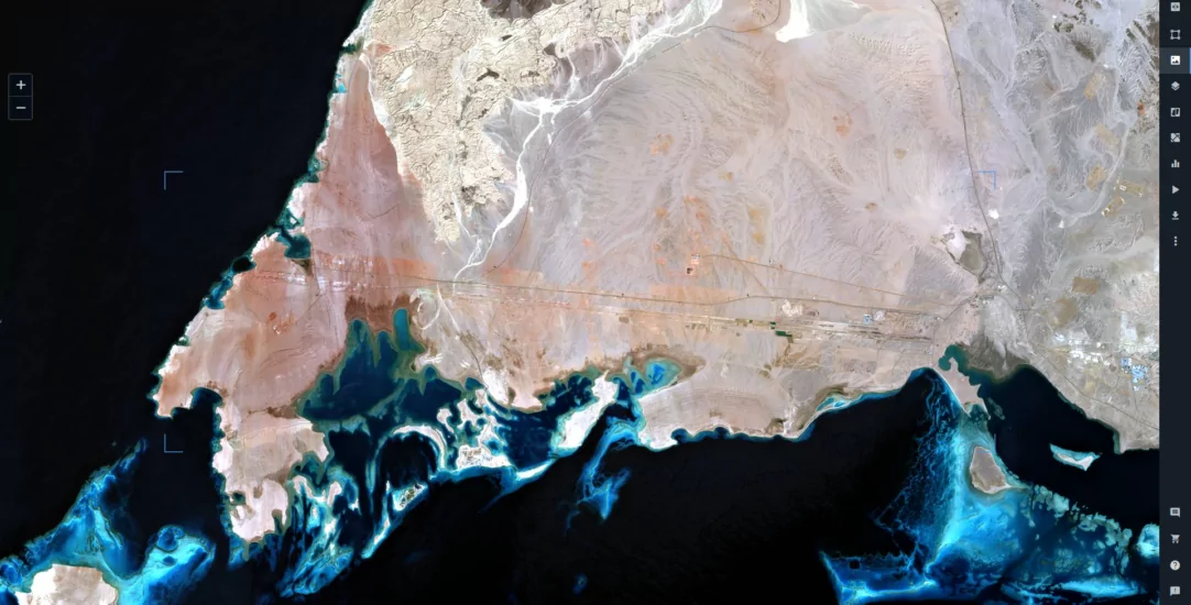 Neom: The Line as seen from space on March 19, 2023