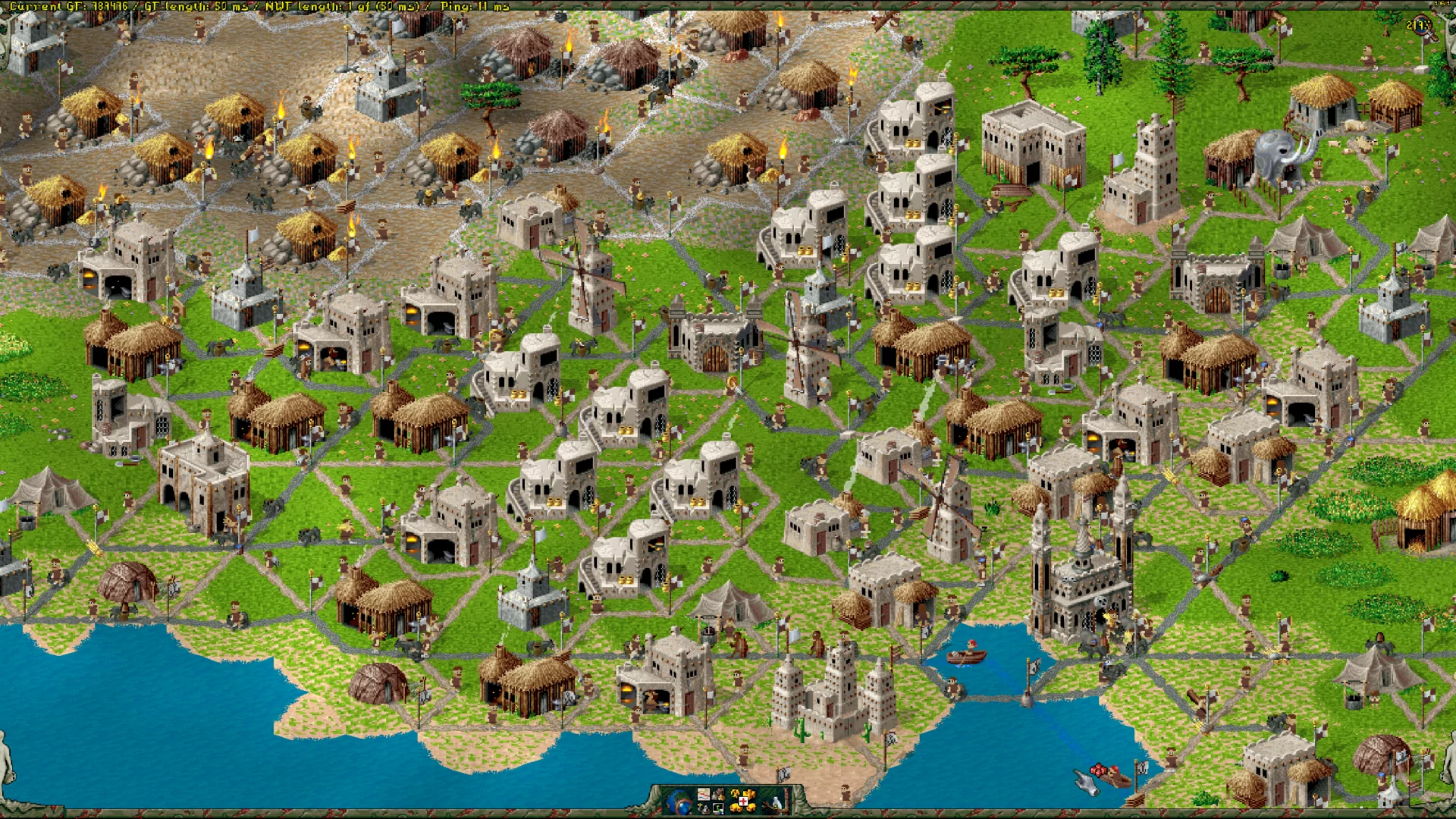 What were once untouched, lovely woods and stones are now covered in... well, wood and stone, but in the form of a full-scale The Settlers 2 town.