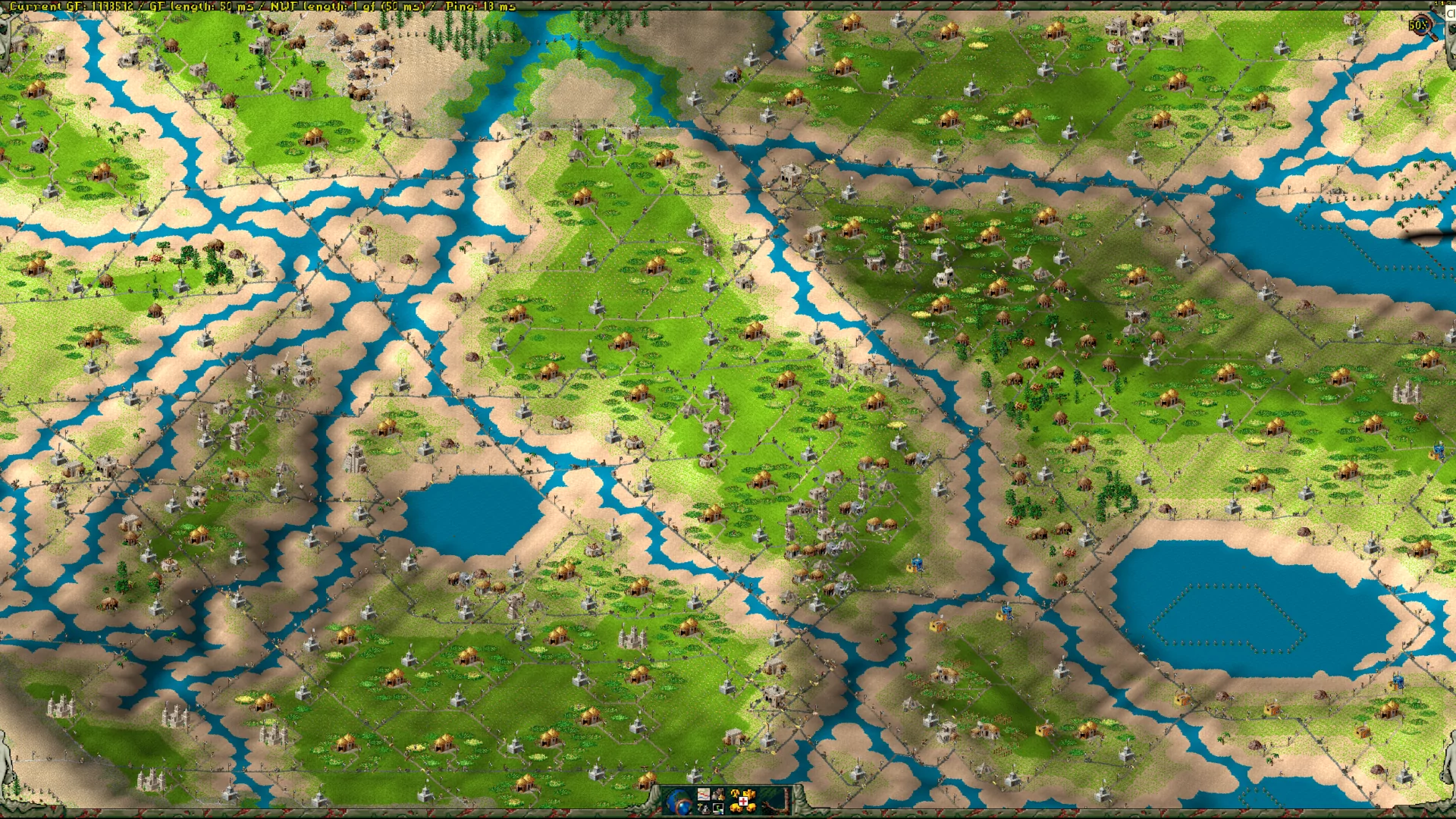 With Return to the Roots, you can smoothly zoom from very close up to far away. From this perspective, you can easily oversee large parts of your Settlers empire.