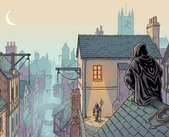 Hume on the rooftops of The City, year 833 - one bump away from being noticed